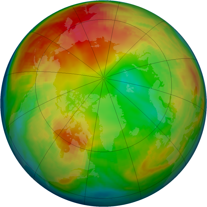 Arctic ozone map for 31 January 1998